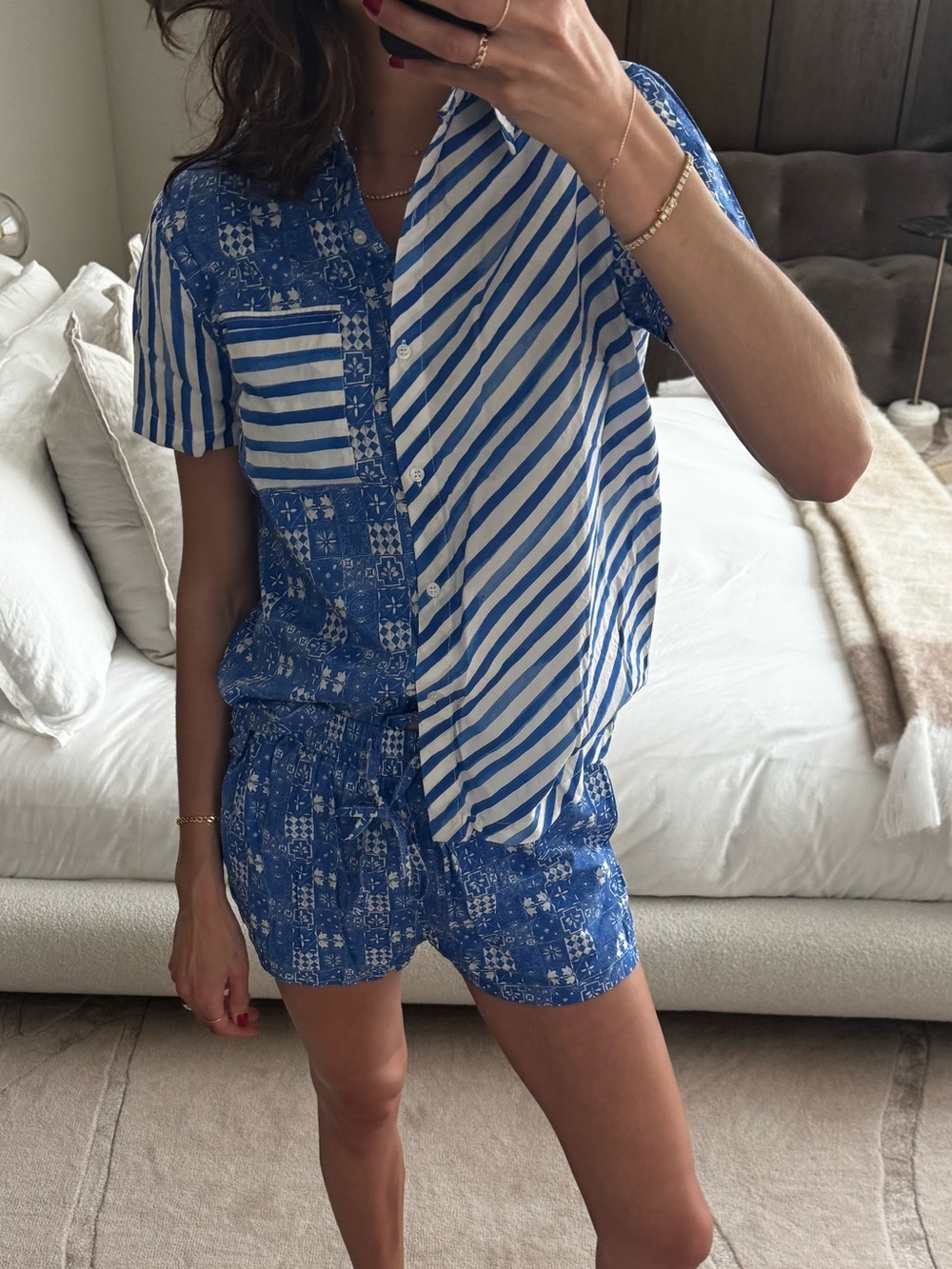 Cabana Shirt and Charlie Short Set - Tile Print